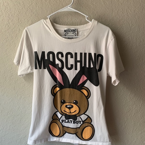 Moschino Tops - Moschino Couture White Teddy Bear Printed Cotton Short Sleeve T-Shirt Size: XXS